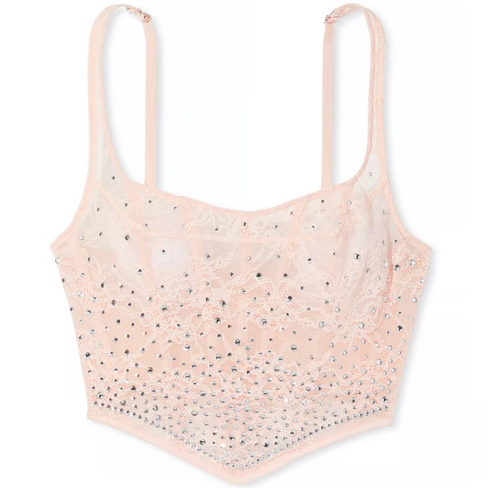 VS Embellished Lace Crop Top